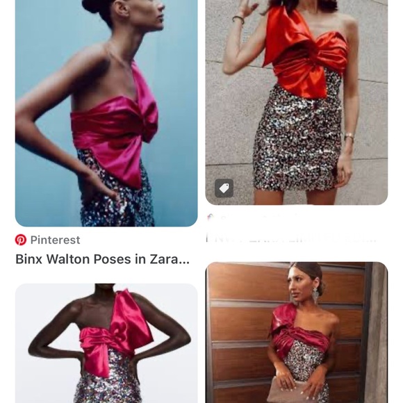 Beautiful ZARA hot pink and sequin dress - Picture 5 of 6